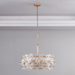 AuroraLux Gold-leaf Round Glass Chandelier