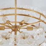 AuroraLux Gold-leaf Round Glass Chandelier