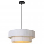 Elaraine Pleated Fabric Circular Drum Shade Chandelier