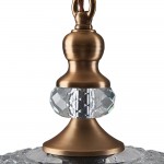 Jaime Antique Brass and Glass Flower Pendant Light