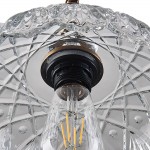 Jaime Antique Brass and Glass Flower Pendant Light