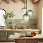 Yasmine Vintage Green Ribbed Glass Hanging Lamp
