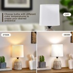 Iverna Mini Boho Hand-Painted Ceramic End Table Lamp