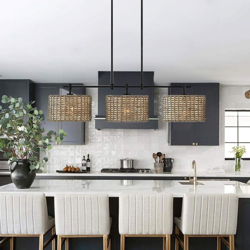 Raphael Beachy 3 Light Dimmable Drum Chandelier for Dining Room