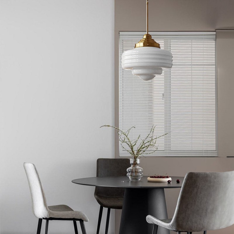 Bastian White Glass Multi Layers Pendant Lights