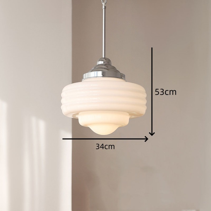 Bastian White Glass Multi Layers Pendant Lights