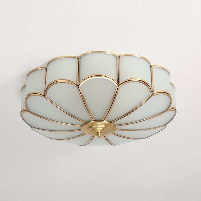 Eldor Gold Flower Shape Glass Recessed Ceiling Light