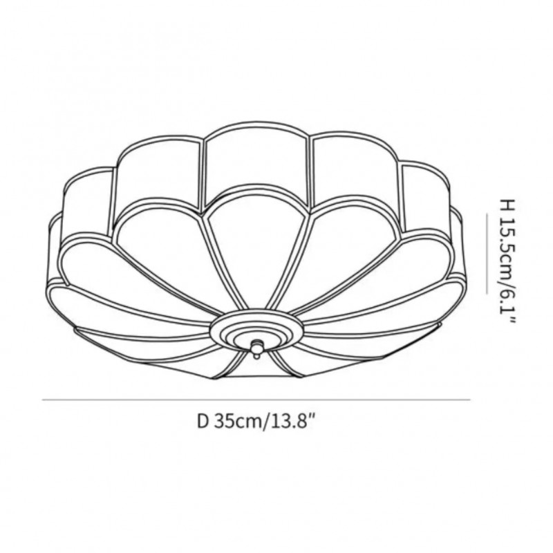 Eldor Gold Flower Shape Glass Recessed Ceiling Light
