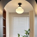 Iveria Striped Milk Glass Schoolhouse Flush Mount Ceiling Light