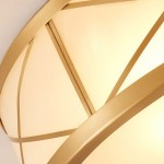 Kaeldr Brass Geometry Glass Drum Ceiling Light
