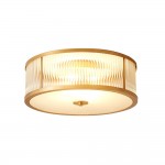 Lavra Brass Round Frosted Glass Ceiling Light