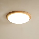 Obta Light Wood Round Ceiling Lamp