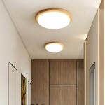 Obta Light Wood Round Ceiling Lamp