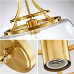 Thalys Brushed Gold Clear Glass Shade Charleston Pendant Light