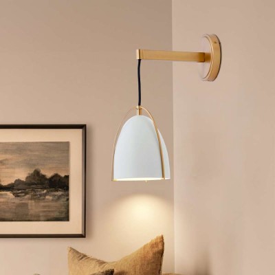 Aeryn White One Light Dome Shade Wall Sconce