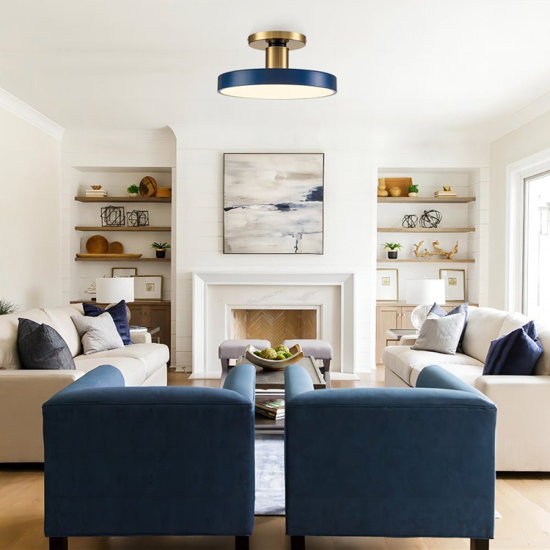 Galion Blue Crylic Round Ceiling Light