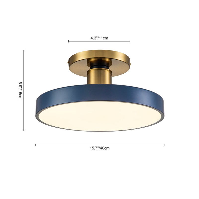 Galion Blue Crylic Round Ceiling Light