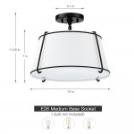Hesperia Fabric Drum Shade Semi Flush Mount