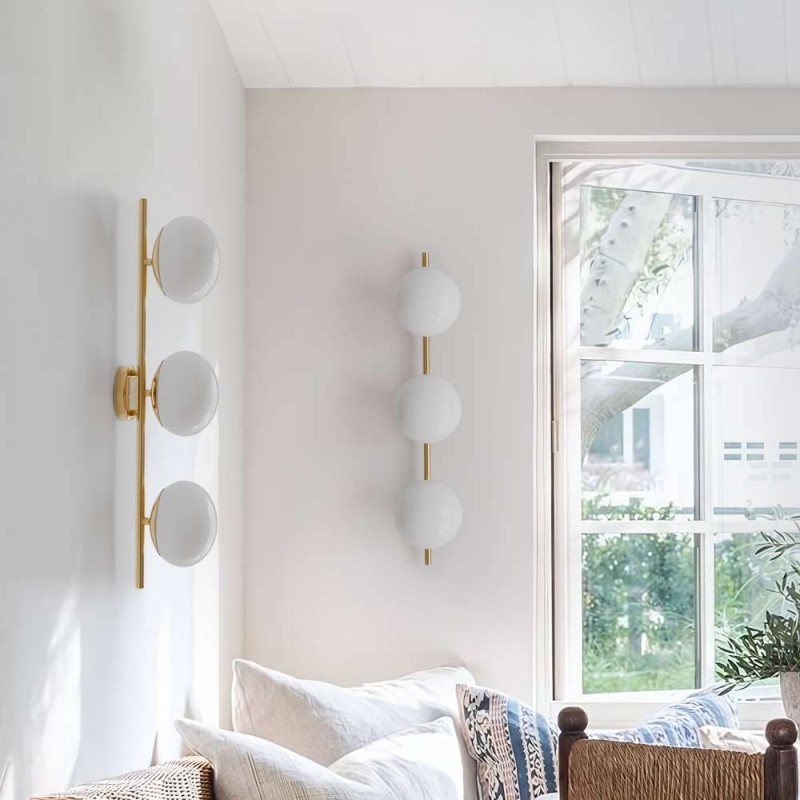 Larian White Glass Globe Bathroom Vanity Light