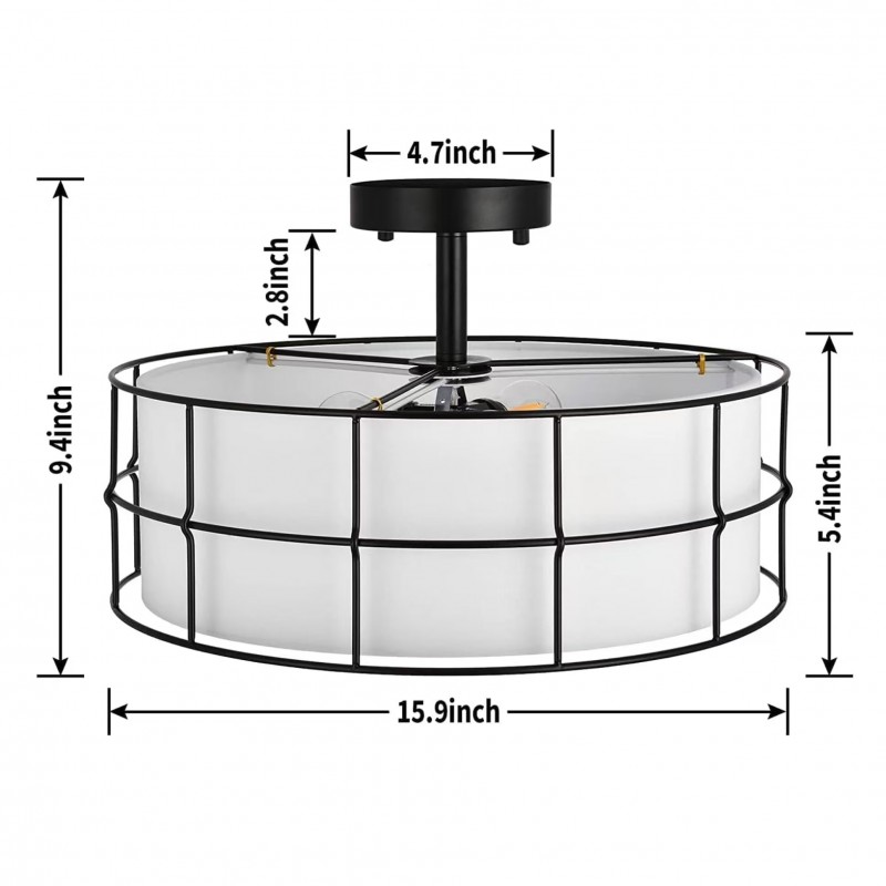 Merrik Metal Mesh Drum Ceiling Light
