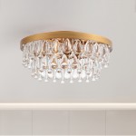 Thalassa Glass Teardrops Crystal Flush Mount Light