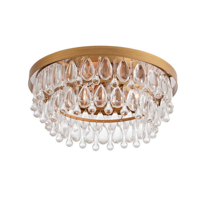 Thalassa Glass Teardrops Crystal Flush Mount Light