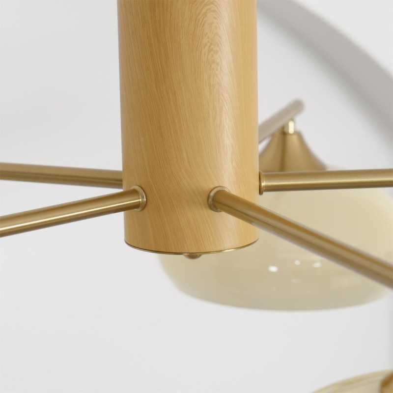 Xanthea Elliptical Persimmon Milk Glass Chandelier