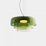 Zaire Bowl Shaped Layer Stained Glass Pendant Light
