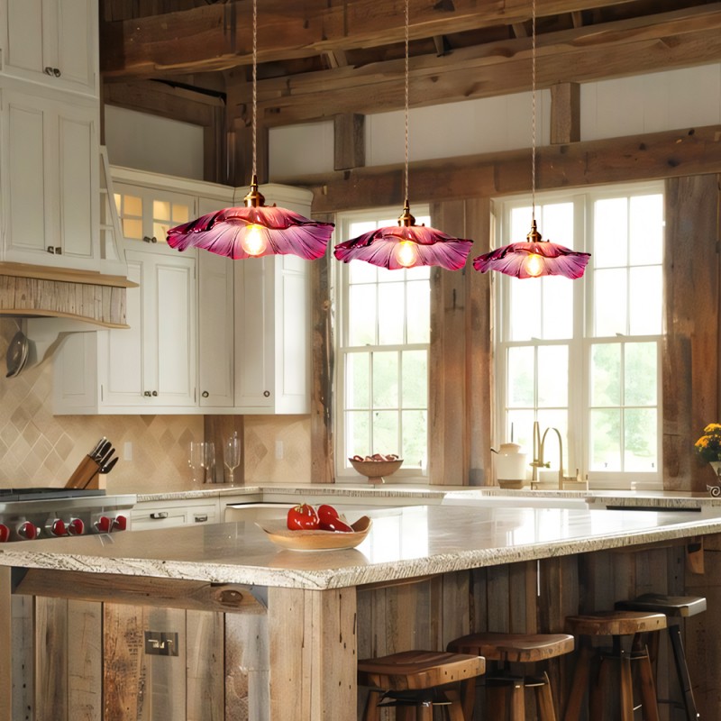 Callista Retro Lotus Creative Glass Pendant Light
