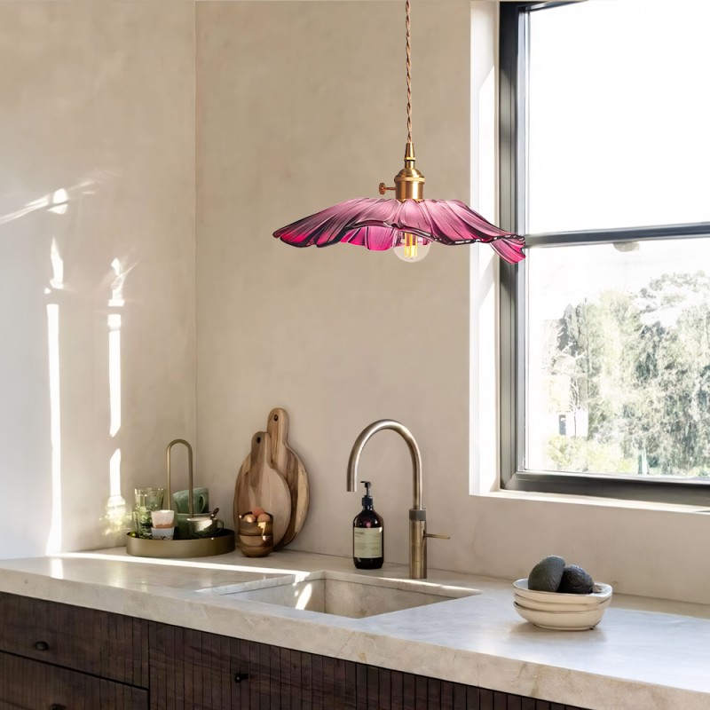 Callista Retro Lotus Creative Glass Pendant Light