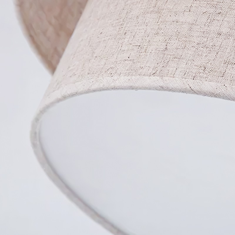 Javier Natural Linen Double Fabric Drum Pendant Light