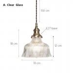Hermin Antique Flower Ribbed Glass Pendant Light