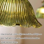 Hermin Antique Flower Ribbed Glass Pendant Light
