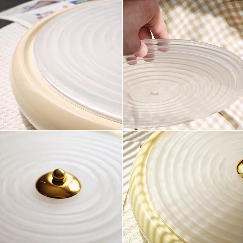 Laren Ribbed Glass Shade Led Circular Light