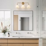 Nynevea Brushed Brass 3-Light Milk Glass Sconce