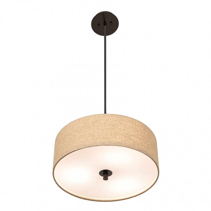 Raithe Cream Fabric Frum Shade Pendant Light