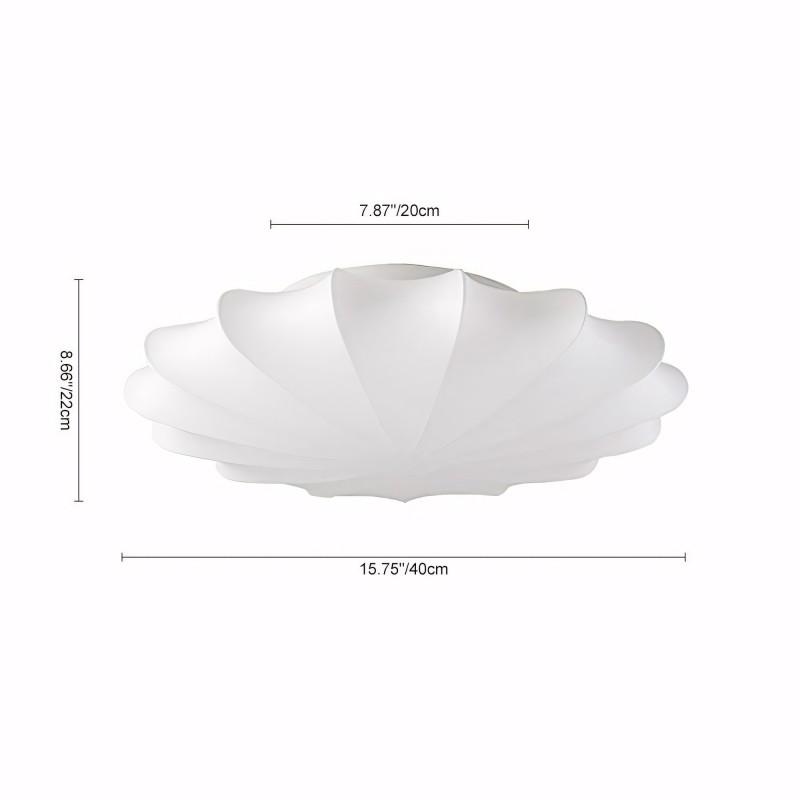 Savionne White Silk Seashell Flush Mount Light