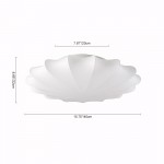 Savionne White Silk Seashell Flush Mount Light