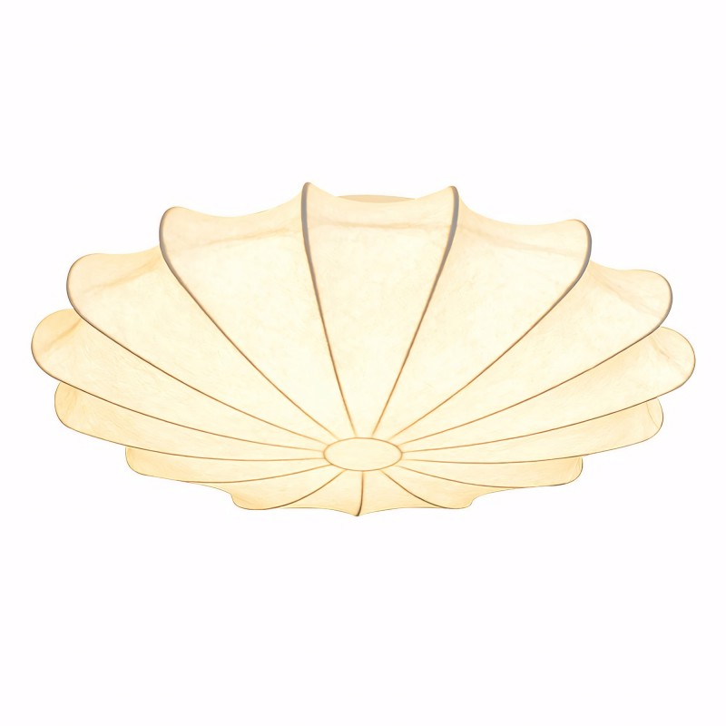 Savionne White Silk Seashell Flush Mount Light