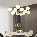 Thalassia Two-Tier Brass Opal Globe Chandelier