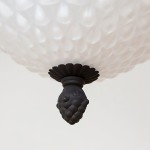 Draxor White Milk Glass Pumpkin Pendant Light