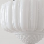 Draxor White Milk Glass Pumpkin Pendant Light