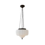 Draxor White Milk Glass Pumpkin Pendant Light