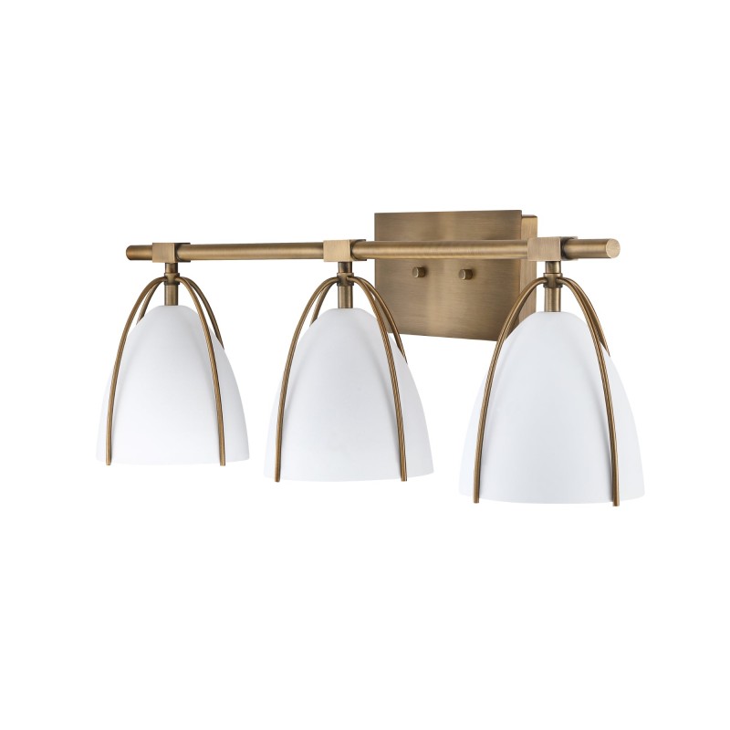 Glyntor 3 Light Metal White Cage Bathroom Vanity Light