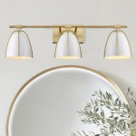 Glyntor 3 Light Metal White Cage Bathroom Vanity Light