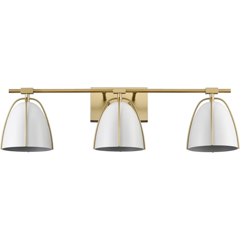 Glyntor 3 Light Metal White Cage Bathroom Vanity Light