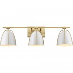 Glyntor 3 Light Metal White Cage Bathroom Vanity Light