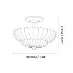 Raveena Vintage Amber Glass Semi Flush Mount Floral Ceiling Light