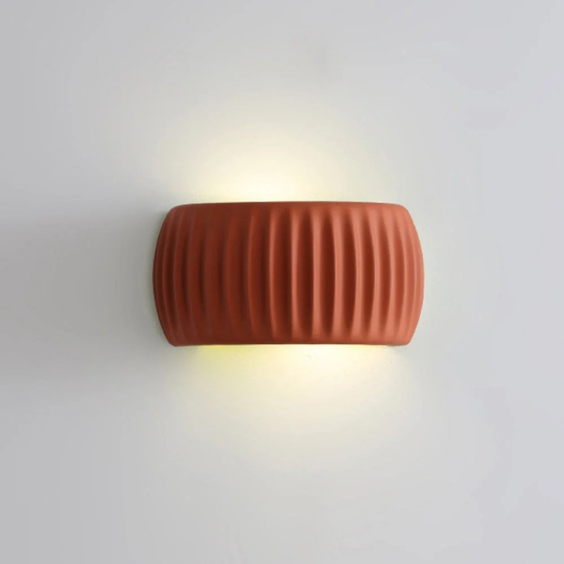 Klystix Macaron Color Up Down Fluted Resin Wall Lamps For Bedroom
