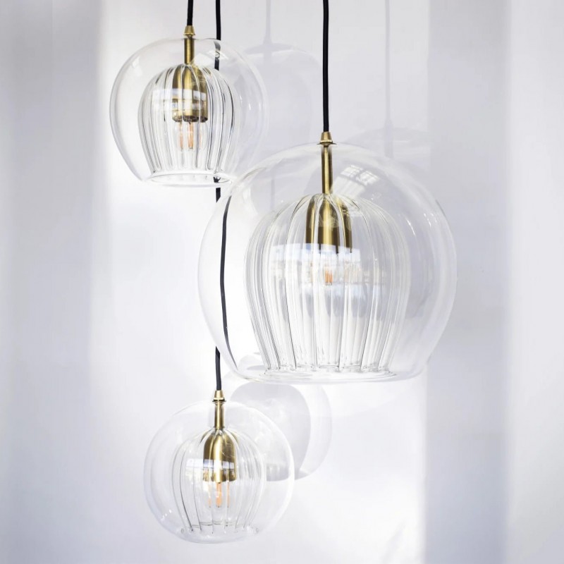 Nyxio Pleated Globe Glass Pendant Light